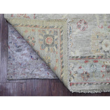 Load image into Gallery viewer, 4&#39;2&quot;x9&#39;10&quot; Spanish Gray, Afghan Angora Oushak with All Over Vines Design, Vegetable Dyes, Hand Knotted, Pure Wool, Wide Runner, Oriental Rug FWR120408