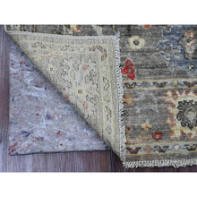 Load image into Gallery viewer, 4&#39;x5&#39;10&quot; Stone Gray, Afghan Angora Oushak With Floral Design, Veggie Dyes, Hand Knotted, 100% Wool, Runner, Oriental Rug FWR120420