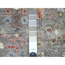Load image into Gallery viewer, 4&#39;x5&#39;10&quot; Stone Gray, Afghan Angora Oushak With Floral Design, Veggie Dyes, Hand Knotted, 100% Wool, Runner, Oriental Rug FWR120420