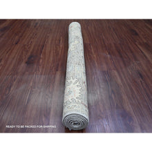 Load image into Gallery viewer, 4&#39;x5&#39;10&quot; Stone Gray, Afghan Angora Oushak With Floral Design, Veggie Dyes, Hand Knotted, 100% Wool, Runner, Oriental Rug FWR120420