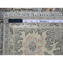 Load image into Gallery viewer, 4&#39;x5&#39;10&quot; Stone Gray, Afghan Kilim with Geometric Pattern, Undyed Natural Wool, Hand Woven, Flat Weave, Reversible, Oriental Rug FWR7254