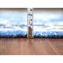 Load image into Gallery viewer, 4&#39;x15&#39;7&quot; Imperial Blue, Hand Knotted, Afghan Angora Oushak With All Over Leaf Design, Vegetable Dyes, 100% Wool, Wide Runner, Oriental Rug FWR120426