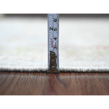 Load image into Gallery viewer, 4&#39;1&quot;x6&#39; Oyster Gray, Afghan Angora Oushak With All Over Leaf Design, Vegetable Dyes, Hand Knotted, 100% Wool, Oriental Rug FWR120432