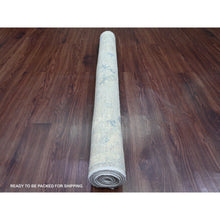 Load image into Gallery viewer, 4&#39;x5&#39;10&quot; Sonic Gray, Hand Knotted, Afghan Angora Oushak With Floral Pattern, Natural Dyes, 100% Wool, Oriental Rug FWR120450