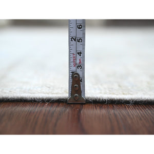 4'x5'10" Sonic Gray, Hand Knotted, Afghan Angora Oushak With Floral Pattern, Natural Dyes, 100% Wool, Oriental Rug FWR120450