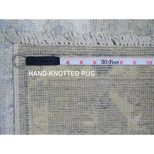 Load image into Gallery viewer, 4&#39;x5&#39;10&quot; Sonic Gray, Hand Knotted, Afghan Angora Oushak With Floral Pattern, Natural Dyes, 100% Wool, Oriental Rug FWR120450