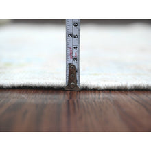 Load image into Gallery viewer, 4&#39;1&quot;x9&#39;6&quot; Chiffon White, Hand Knotted, Afghan Angora Oushak with Colorful Leaf Design, Vegetable Dyes, 100% Wool, Wide Runner, Oriental Rug FWR120456