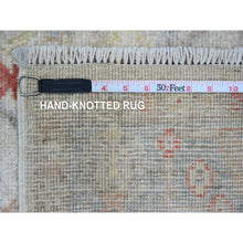 Load image into Gallery viewer, 4&#39;x12&#39;3&#39; Cotton White, Afghan Angora Oushak With All Over Leaf Design, Veggie Dyes, Hand Knotted, 100% Wool, Wide Runner, Oriental Rug FWR120462