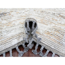 Load image into Gallery viewer, 9&#39;1&quot;x12&#39;5&quot; Dark Vanilla Brown, Moroccan Weave With Erased And Broken Pattern, Abrash, Hand Knotted, Pure Wool, Oriental Rug FWR120474