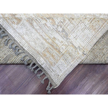 Load image into Gallery viewer, 9&#39;1&quot;x12&#39;5&quot; Dark Vanilla Brown, Moroccan Weave With Erased And Broken Pattern, Abrash, Hand Knotted, Pure Wool, Oriental Rug FWR120474