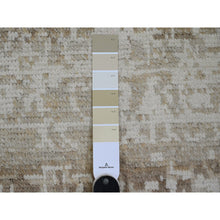 Load image into Gallery viewer, 9&#39;1&quot;x12&#39;5&quot; Dark Vanilla Brown, Moroccan Weave With Erased And Broken Pattern, Abrash, Hand Knotted, Pure Wool, Oriental Rug FWR120474