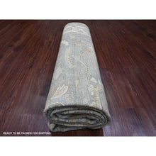 Load image into Gallery viewer, 8&#39;10&quot;x11&#39;8&quot; Nevada Gray With Touches Of Gold, Peshawar With All Over Heriz Design, Natural Dyes, Hand Knotted, Pure Wool, Oriental Rug FWR120498