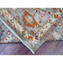 Load image into Gallery viewer, 10&#39;x13&#39;10&quot; Cedar Brown, Peshawar Aryana With Bijar Garus Design, Colorful Pattern, Hand Knotted, Vegetable Dyes, Densely Woven, 100% Wool, Oriental Rug FWR120504
