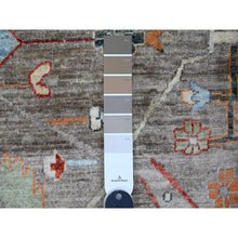 Load image into Gallery viewer, 10&#39;x13&#39;10&quot; Cedar Brown, Peshawar Aryana With Bijar Garus Design, Colorful Pattern, Hand Knotted, Vegetable Dyes, Densely Woven, 100% Wool, Oriental Rug FWR120504