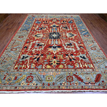Load image into Gallery viewer, 9&#39;6&quot;x12&#39; Crimson Red, Hand Knotted, Aryana Collection With Heriz Design, Distinct Abrash, Vegetable Dyes, 100% Wool, Oriental Rug FWR120510