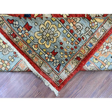 Load image into Gallery viewer, 9&#39;6&quot;x12&#39; Crimson Red, Hand Knotted, Aryana Collection With Heriz Design, Distinct Abrash, Vegetable Dyes, 100% Wool, Oriental Rug FWR120510