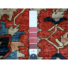 Load image into Gallery viewer, 9&#39;6&quot;x12&#39; Crimson Red, Hand Knotted, Aryana Collection With Heriz Design, Distinct Abrash, Vegetable Dyes, 100% Wool, Oriental Rug FWR120510