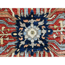 Load image into Gallery viewer, 9&#39;6&quot;x12&#39; Crimson Red, Hand Knotted, Aryana Collection With Heriz Design, Distinct Abrash, Vegetable Dyes, 100% Wool, Oriental Rug FWR120510