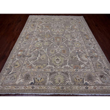 Load image into Gallery viewer, 7&#39;10&quot;x9&#39;8&quot; Light Brown With Touches Of Gold, Peshawar With Mahal All Over Design, Soft Wool, Vegetable Dyes, Hand Knotted, Densely Woven, Oriental Rug FWR120528