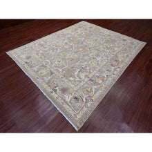 Load image into Gallery viewer, 7&#39;10&quot;x9&#39;8&quot; Light Brown With Touches Of Gold, Peshawar With Mahal All Over Design, Soft Wool, Vegetable Dyes, Hand Knotted, Densely Woven, Oriental Rug FWR120528