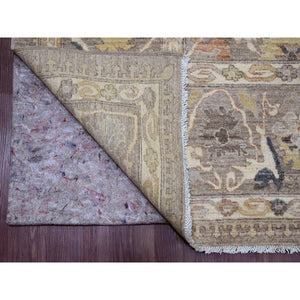 7'10"x9'8" Light Brown With Touches Of Gold, Peshawar With Mahal All Over Design, Soft Wool, Vegetable Dyes, Hand Knotted, Densely Woven, Oriental Rug FWR120528