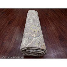 Load image into Gallery viewer, 7&#39;10&quot;x9&#39;8&quot; Light Brown With Touches Of Gold, Peshawar With Mahal All Over Design, Soft Wool, Vegetable Dyes, Hand Knotted, Densely Woven, Oriental Rug FWR120528