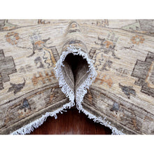 Load image into Gallery viewer, 8&#39;1&quot;x9&#39;9&quot; Fossil Gray, Serapi Heriz With Large Medallion Design, Peshawar, Natural Dyes, Hand Knotted, 100% Wool, Oriental Rug FWR120546