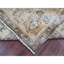 Load image into Gallery viewer, 8&#39;1&quot;x9&#39;9&quot; Fossil Gray, Serapi Heriz With Large Medallion Design, Peshawar, Natural Dyes, Hand Knotted, 100% Wool, Oriental Rug FWR120546