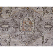 Load image into Gallery viewer, 8&#39;1&quot;x9&#39;9&quot; Fossil Gray, Serapi Heriz With Large Medallion Design, Peshawar, Natural Dyes, Hand Knotted, 100% Wool, Oriental Rug FWR120546