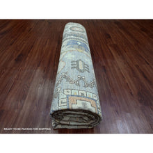 Load image into Gallery viewer, 8&#39;1&quot;x9&#39;9&quot; Fossil Gray, Serapi Heriz With Large Medallion Design, Peshawar, Natural Dyes, Hand Knotted, 100% Wool, Oriental Rug FWR120546