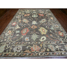 Load image into Gallery viewer, 10&#39;x13&#39;5&quot; Mocha Brown, Afghan Angora Oushak With Soft Colors Leaf Design, Hand Knotted, Vegetable Dyes, 100% Wool, Oriental Rug FWR120558