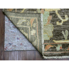 Load image into Gallery viewer, 10&#39;x13&#39;5&quot; Mocha Brown, Afghan Angora Oushak with Soft Colors Leaf Design, Hand Knotted, Vegetable Dyes, 100% Wool, Oriental Rug FWR120558