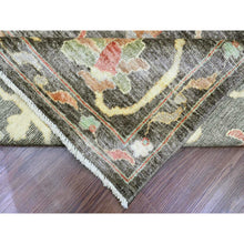 Load image into Gallery viewer, 10&#39;x13&#39;5&quot; Mocha Brown, Afghan Angora Oushak with Soft Colors Leaf Design, Hand Knotted, Vegetable Dyes, 100% Wool, Oriental Rug FWR120558