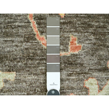 Load image into Gallery viewer, 10&#39;x13&#39;5&quot; Mocha Brown, Afghan Angora Oushak with Soft Colors Leaf Design, Hand Knotted, Vegetable Dyes, 100% Wool, Oriental Rug FWR120558