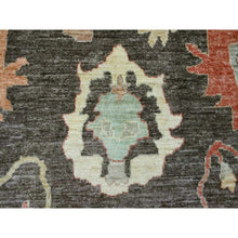 Load image into Gallery viewer, 10&#39;x13&#39;5&quot; Mocha Brown, Afghan Angora Oushak With Soft Colors Leaf Design, Hand Knotted, Vegetable Dyes, 100% Wool, Oriental Rug FWR120558