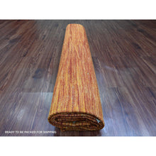 Load image into Gallery viewer, 9&#39;x12&#39; Amber Orange, Solid Design, Hand Woven, Afghan Hand Spun Wool, Vegetable Dyes, Flat Weave Kilim, Oriental Rug FWR120564