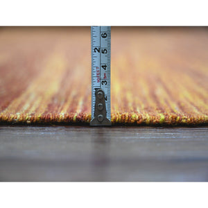 9'x12' Amber Orange, Solid Design, Hand Woven, Afghan Hand Spun Wool, Vegetable Dyes, Flat Weave Kilim, Oriental Rug FWR120564
