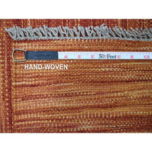 Load image into Gallery viewer, 9&#39;x12&#39; Amber Orange, Solid Design, Hand Woven, Afghan Hand Spun Wool, Vegetable Dyes, Flat Weave Kilim, Oriental Rug FWR120564
