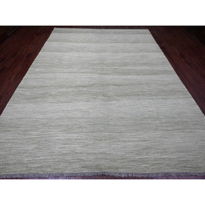 9'1"x12' Laurel Green, Solid Design, Hand Woven, Vegetable Dyes, Flat Weave, Afghan Kilim, Hand Spun Wool, Oriental Rug FWR120570