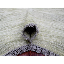 Load image into Gallery viewer, 9&#39;1&quot;x12&#39; Laurel Green, Solid Design, Hand Woven, Vegetable Dyes, Flat Weave, Afghan Kilim, Hand Spun Wool, Oriental Rug FWR120570