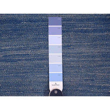 Load image into Gallery viewer, 9&#39;2&quot;x12&#39;1&quot; Cerulean Blue, Flat Weave, Solid Design, Kilim, Hand Woven, Mixed Wool, Vegetable Dyes, Oriental Rug FWR120576