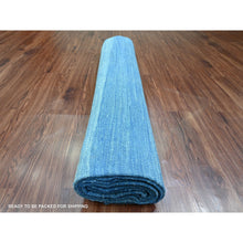 Load image into Gallery viewer, 9&#39;2&quot;x12&#39;1&quot; Cerulean Blue, Flat Weave, Solid Design, Kilim, Hand Woven, Mixed Wool, Vegetable Dyes, Oriental Rug FWR120576