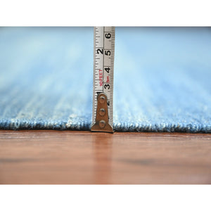 9'2"x12'1" Cerulean Blue, Flat Weave, Solid Design, Kilim, Hand Woven, Mixed Wool, Vegetable Dyes, Oriental Rug FWR120576