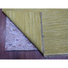 Load image into Gallery viewer, 8&#39;8&quot;x12&#39; Artichoke Green, Solid Design, Hand Woven, Afghan Kilim, Hand Spun Wool, Vegetable Dyes, Flat Weave, Oriental Rug FWR120582