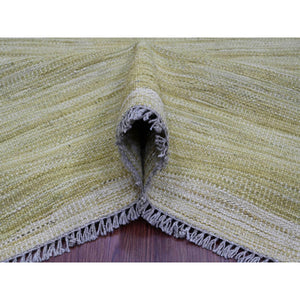 8'8"x12' Artichoke Green, Solid Design, Hand Woven, Afghan Kilim, Hand Spun Wool, Vegetable Dyes, Flat Weave, Oriental Rug FWR120582