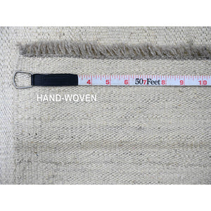 9'x12' Daisy White, Flat Weave, Solid Design, Hand Woven, Afghan Kilim, Hand Spun Wool, Oriental Rug FWR120594