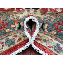 Load image into Gallery viewer, 9&#39;x12&#39; Prismatic Red, Serapi Heriz With Large Flower Design, Peshawar, Hand Knotted, Veggie Dyes, 100% Wool, Densely Woven, Oriental Rug FWR120624