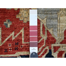 Load image into Gallery viewer, 9&#39;x12&#39; Prismatic Red, Serapi Heriz With Large Flower Design, Peshawar, Hand Knotted, Veggie Dyes, 100% Wool, Densely Woven, Oriental Rug FWR120624