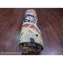 Load image into Gallery viewer, 9&#39;x12&#39; Prismatic Red, Serapi Heriz With Large Flower Design, Peshawar, Hand Knotted, Veggie Dyes, 100% Wool, Densely Woven, Oriental Rug FWR120624