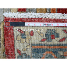 Load image into Gallery viewer, 9&#39;x12&#39; Prismatic Red, Serapi Heriz With Large Flower Design, Peshawar, Hand Knotted, Veggie Dyes, 100% Wool, Densely Woven, Oriental Rug FWR120624